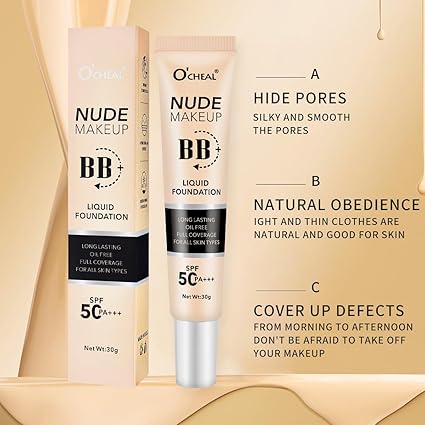 O’CHEAL Nude Makeup BB+ Liquid Foundation SPF 50 PA+++