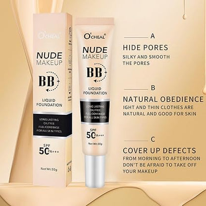 O’CHEAL Nude Makeup BB+ Liquid Foundation SPF 50 PA+++