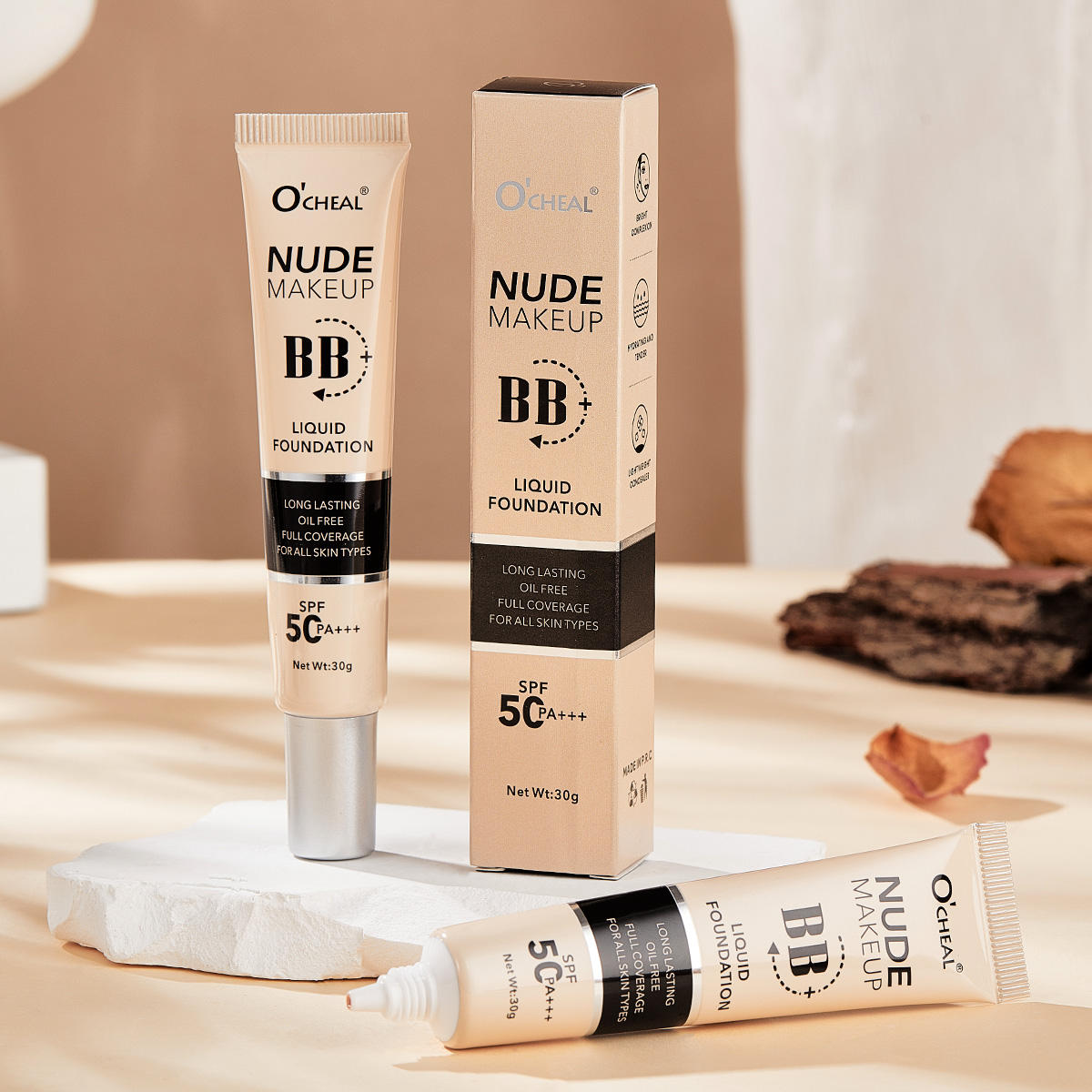 O’CHEAL Nude Makeup BB+ Liquid Foundation SPF 50 PA+++